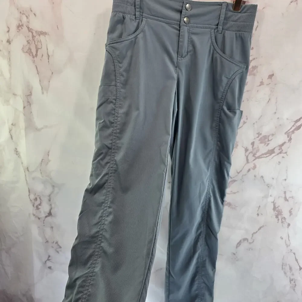 Title Nine Pants Womens 2 Light Blue Straight High Rise Ripstop Clamber Recycled - Picture 9 of 13